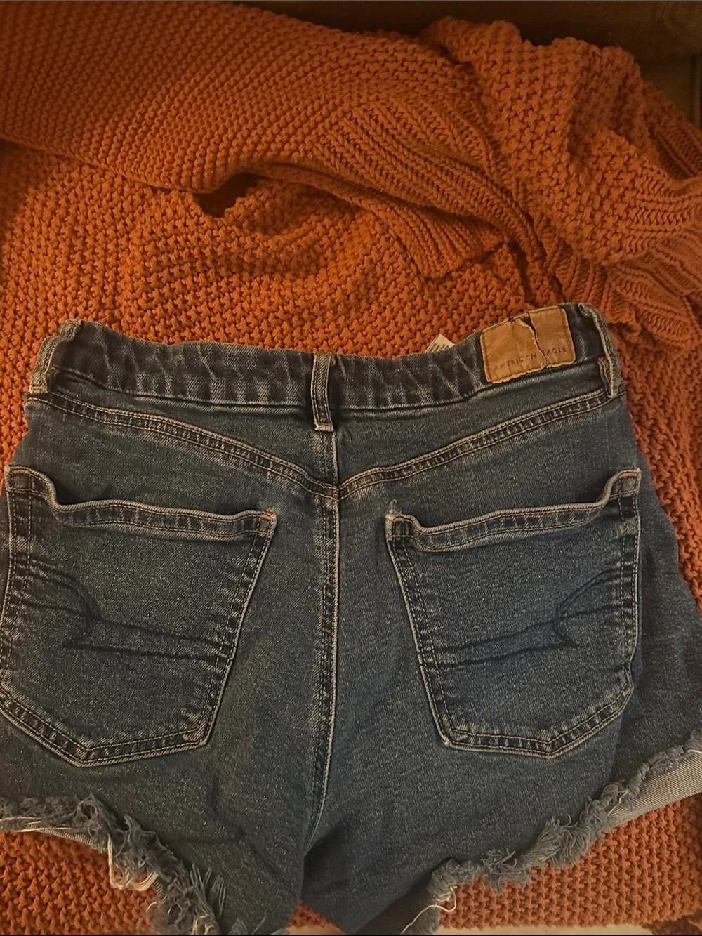 American Eagle Outfitters Distressed Blue Denim Cutoff Shorts
